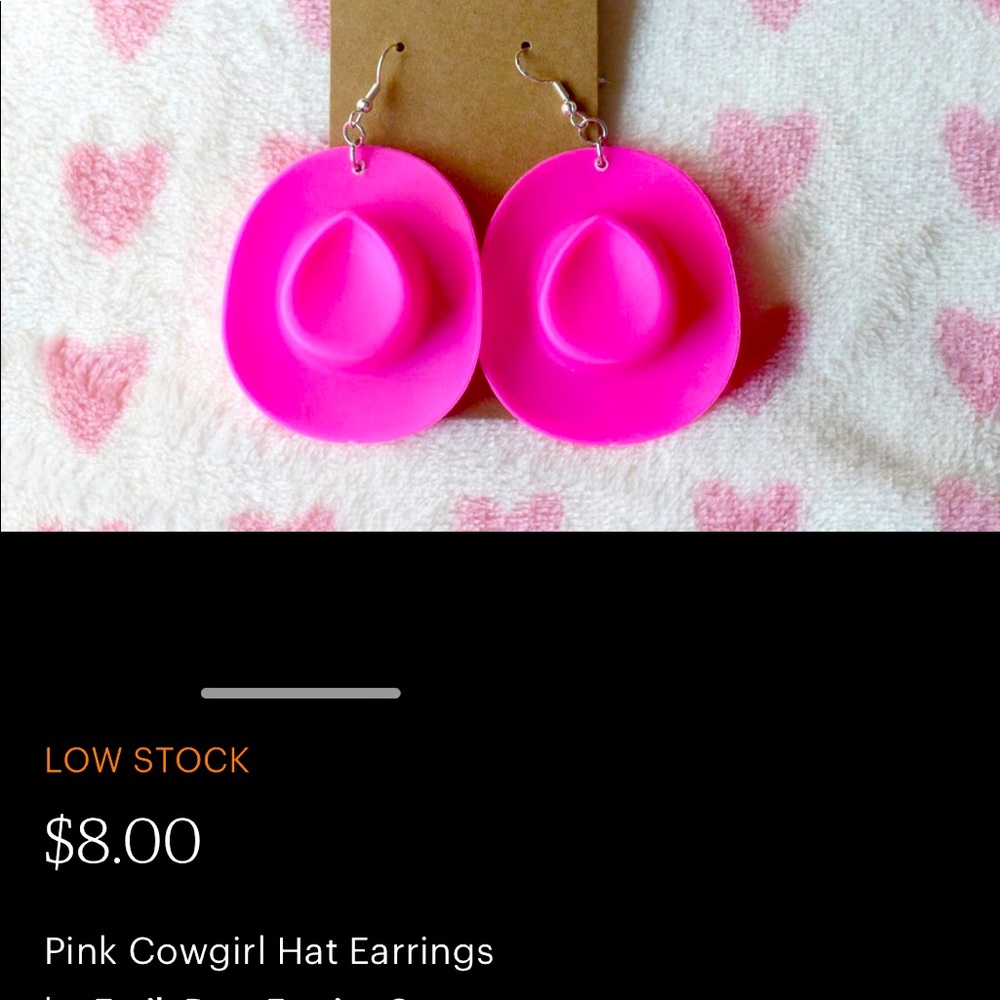 Pink Cowboy Hat Earrings